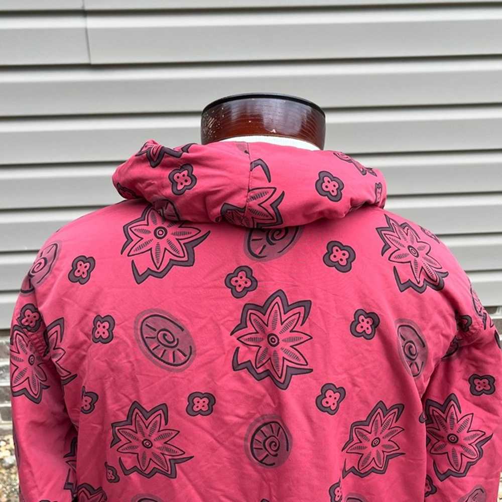 LL Bean Womens Vintage Red Floral Hooded Pullover… - image 6