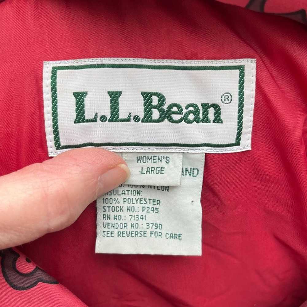 LL Bean Womens Vintage Red Floral Hooded Pullover… - image 8