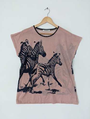 Animal Tee × Designer × Streetwear Vintage Zebra … - image 1