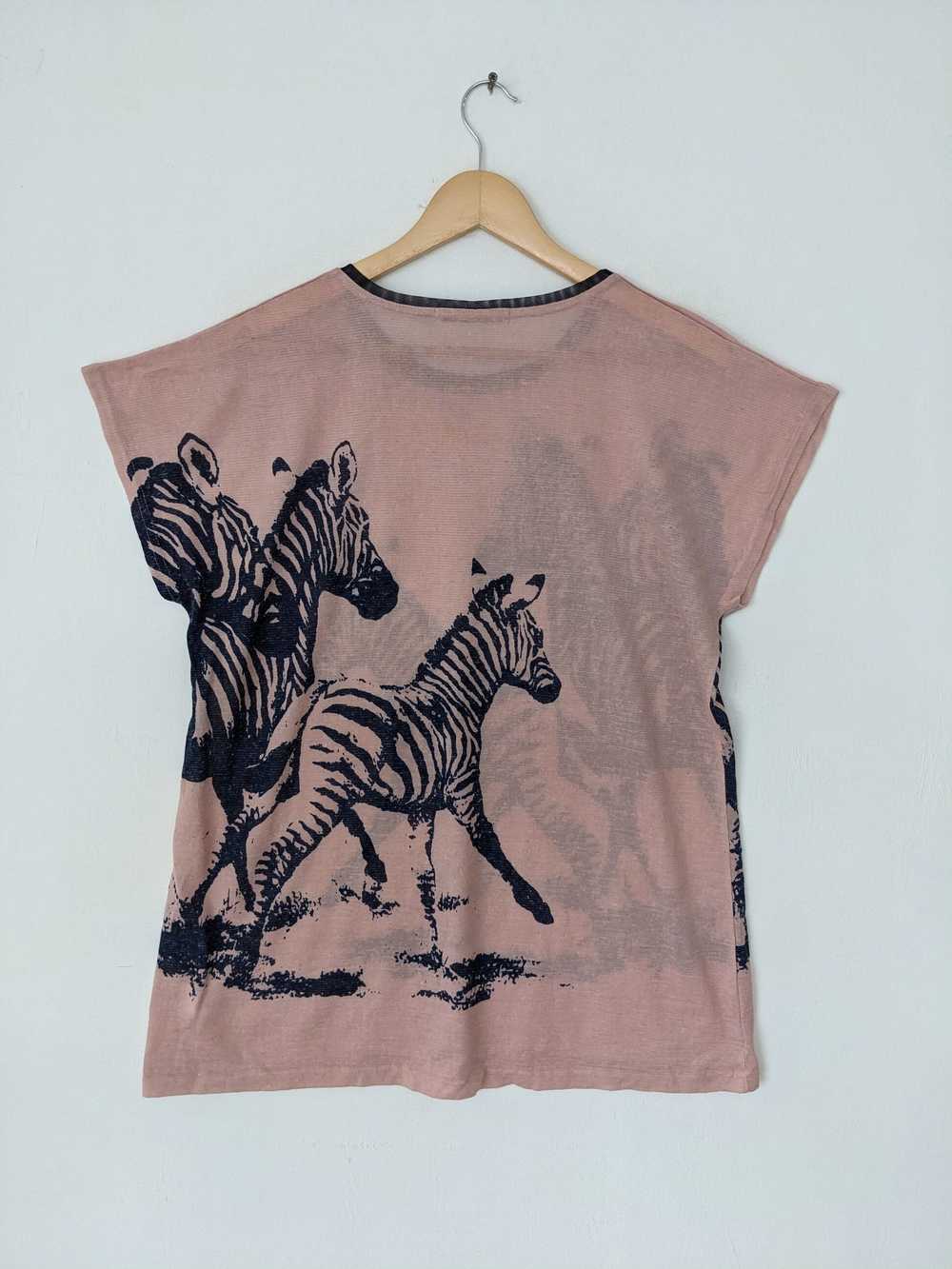 Animal Tee × Designer × Streetwear Vintage Zebra … - image 2