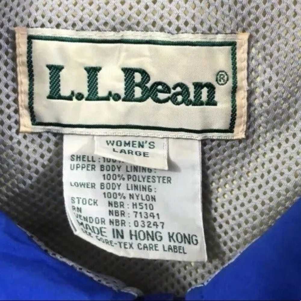 LL Bean Vintage Green Blue Color Block Z - image 2