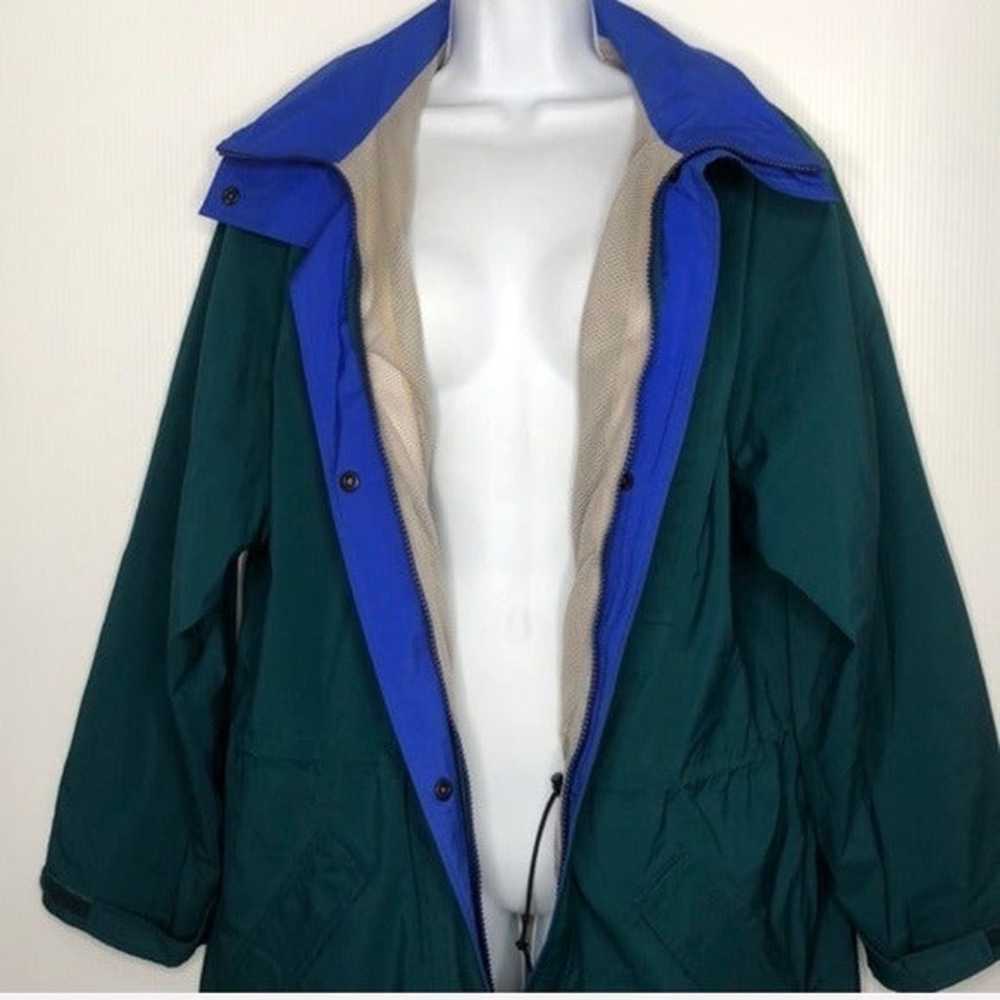 LL Bean Vintage Green Blue Color Block Z - image 8