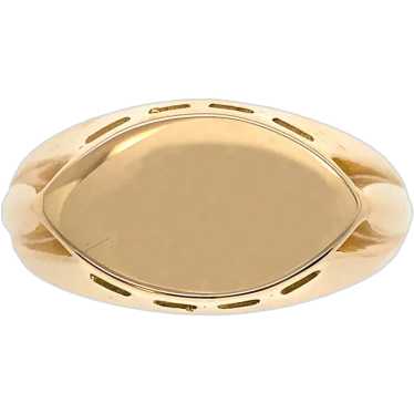 10K Men's Signet Ring Blank with Marquise Shape