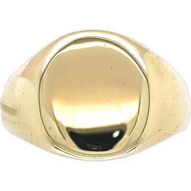 10K Gold Plain Blank Signet Ring - image 1