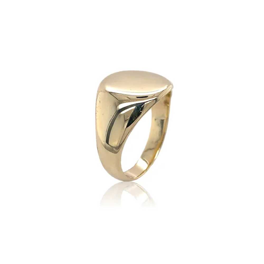 10K Gold Plain Blank Signet Ring - image 3