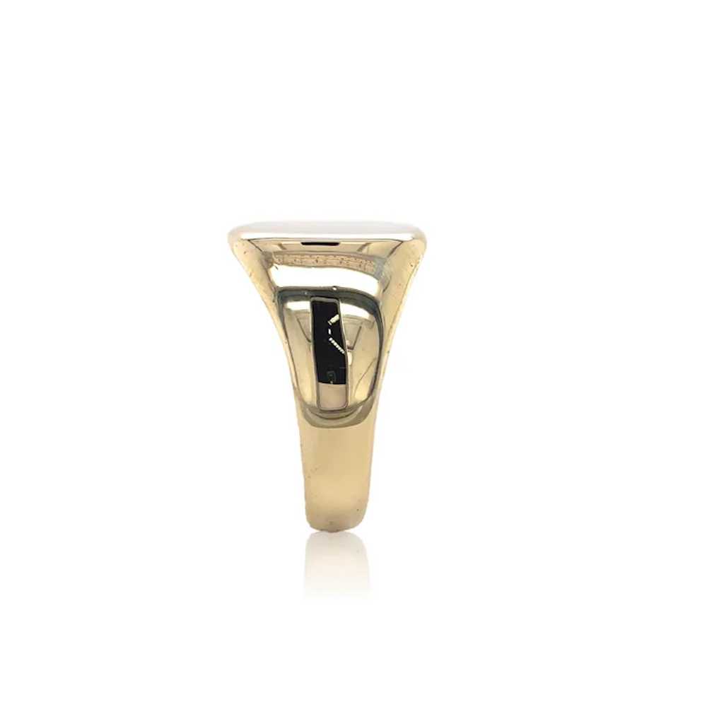 10K Gold Plain Blank Signet Ring - image 4