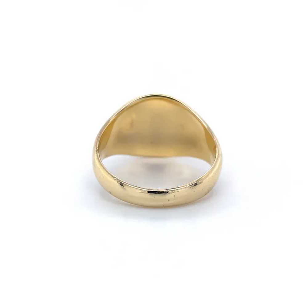 10K Gold Plain Blank Signet Ring - image 5