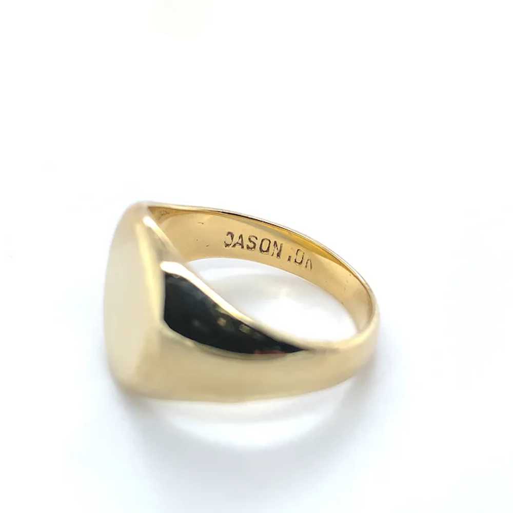 10K Gold Plain Blank Signet Ring - image 8