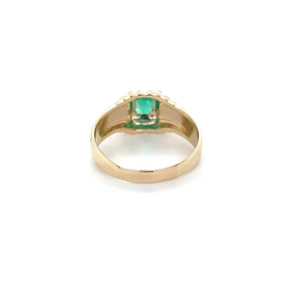 14K Yellow Gold Men's Ring with .46ct Emerald - image 5