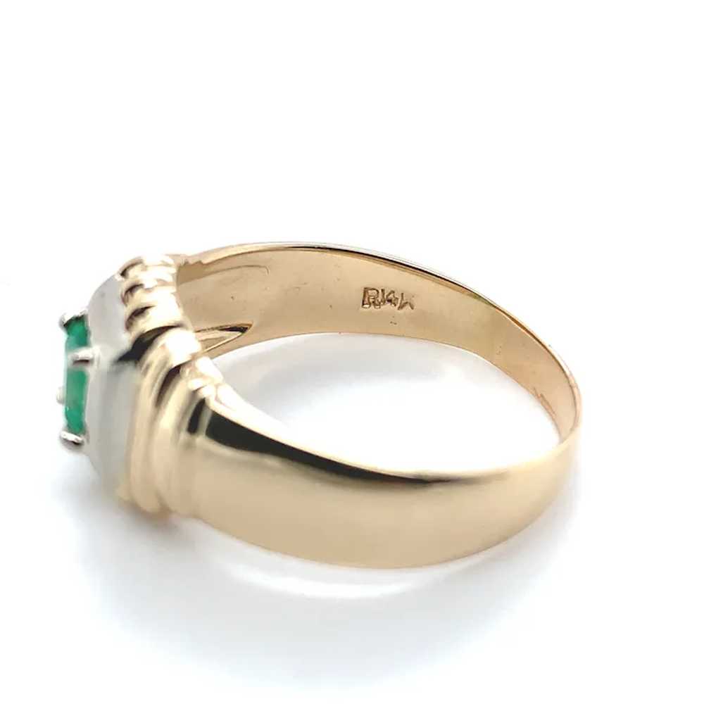 14K Yellow Gold Men's Ring with .46ct Emerald - image 8