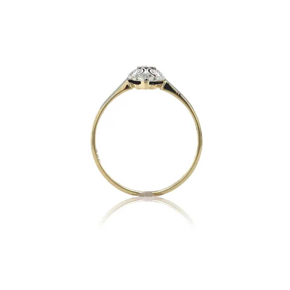 Vintage 10K Yellow Gold Diamond Ring with White G… - image 2