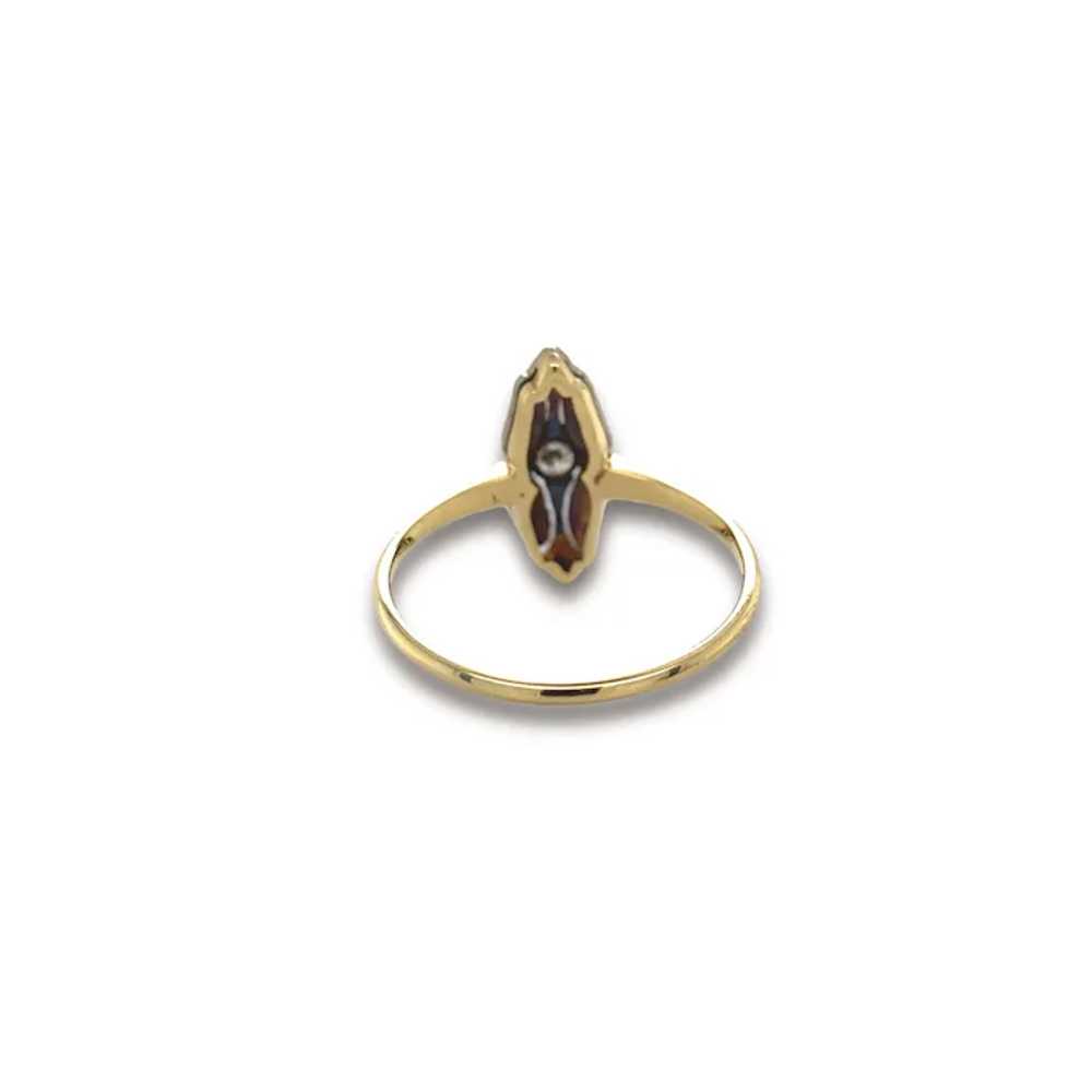 Vintage 10K Yellow Gold Diamond Ring with White G… - image 5