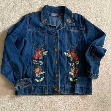 Bohemian embroidered denim jacket - image 1