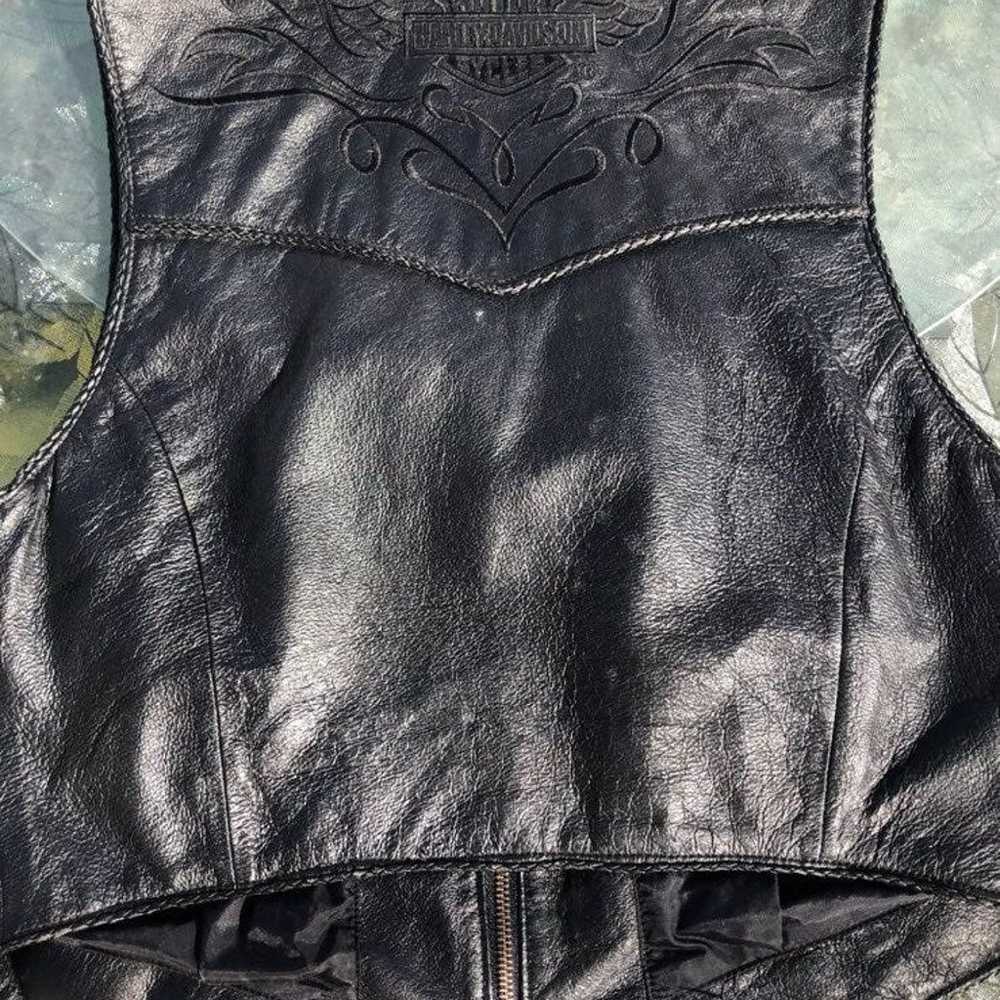 Harley Davidson Motorcycle Leather Vest - image 4