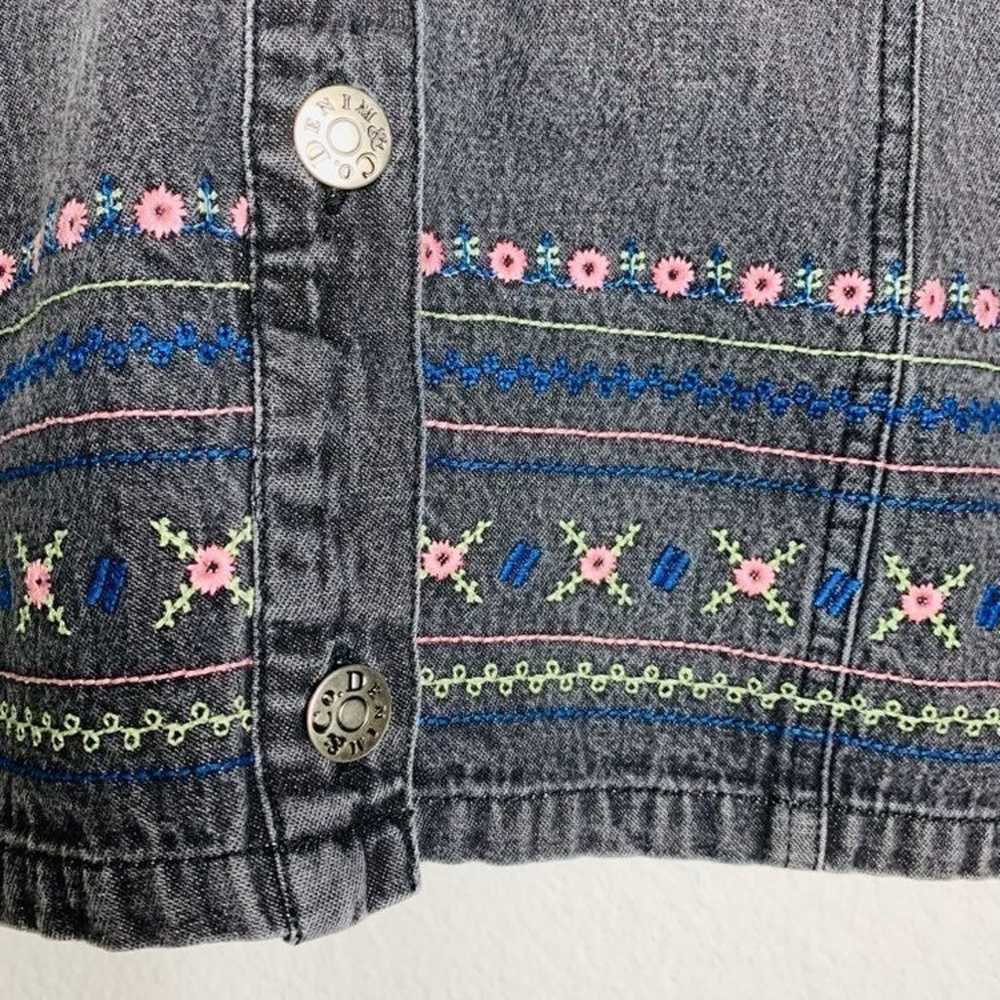 Denim & Co L embroidered Denim Jacket - image 2