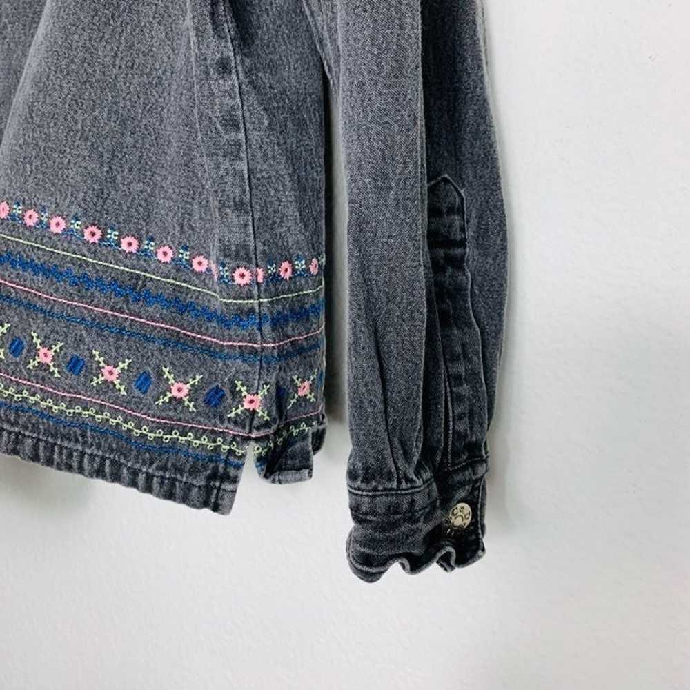 Denim & Co L embroidered Denim Jacket - image 3