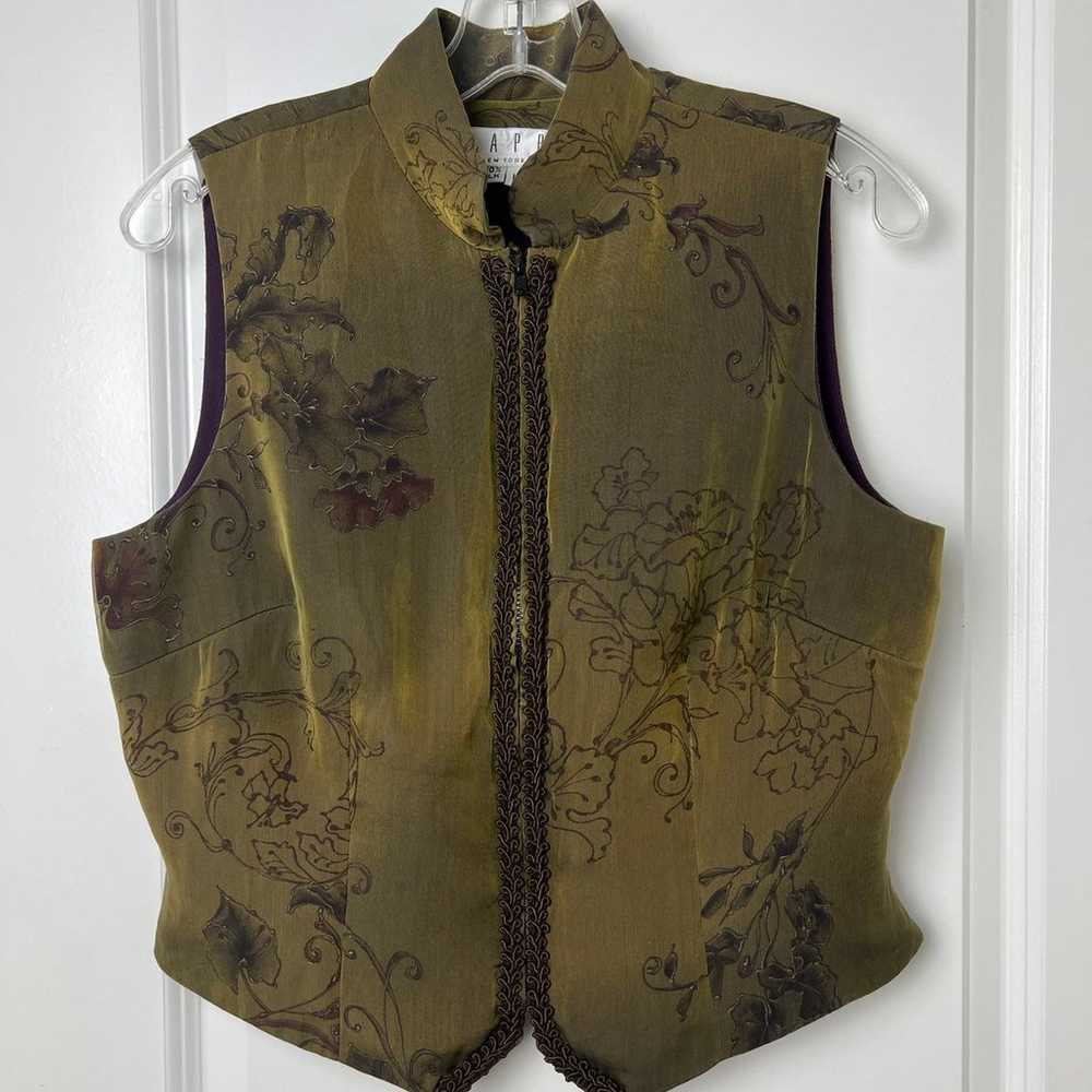 TAPP VINTAGE 100% SILK VEST SIZE LARGE - image 1