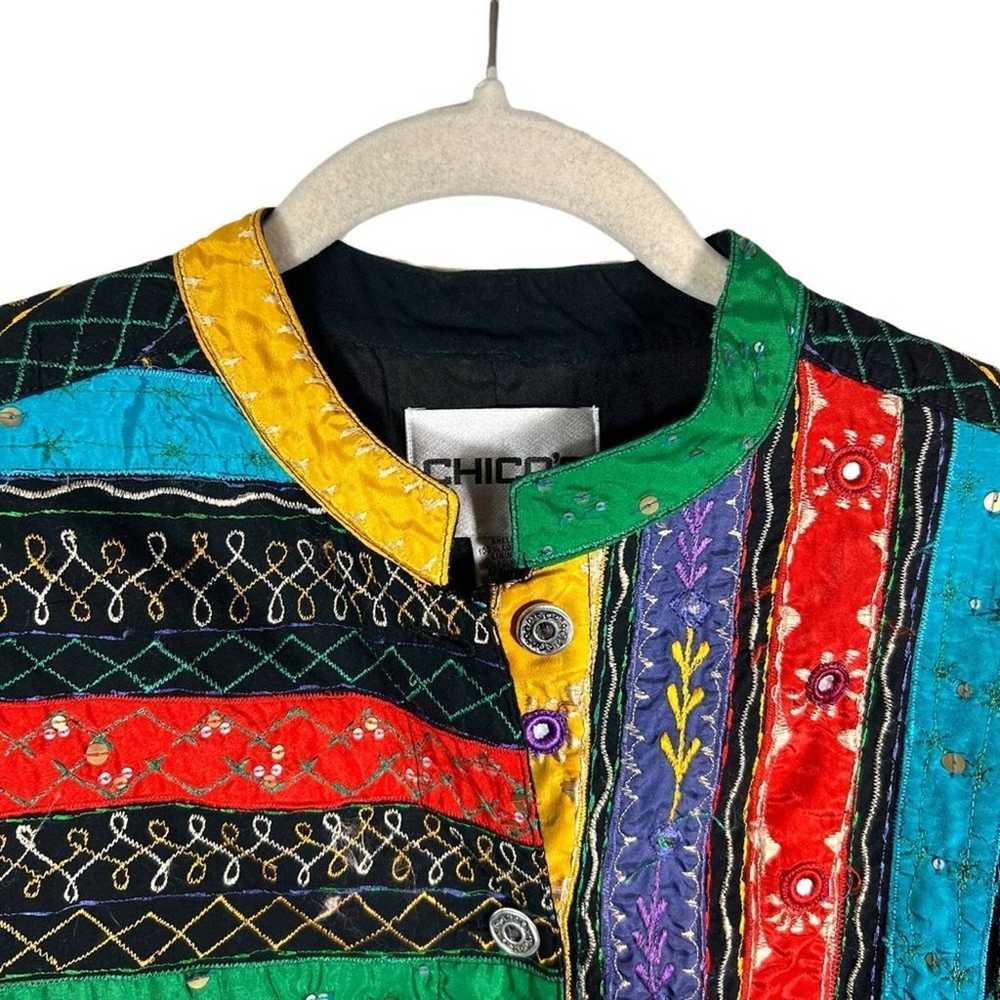 Vintage Chico’s Multi Colored Embellished Jacket - image 5