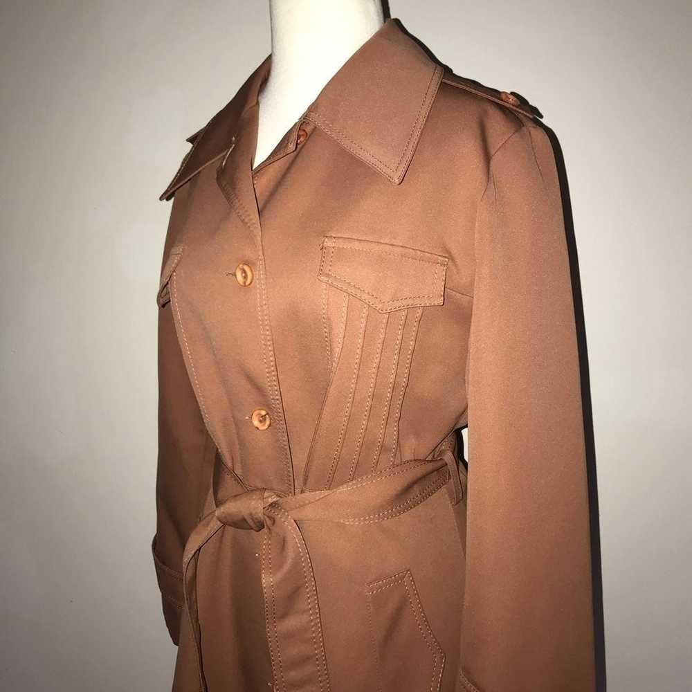 Vtg Fit Flare Swing Copper Trench Coat - image 1