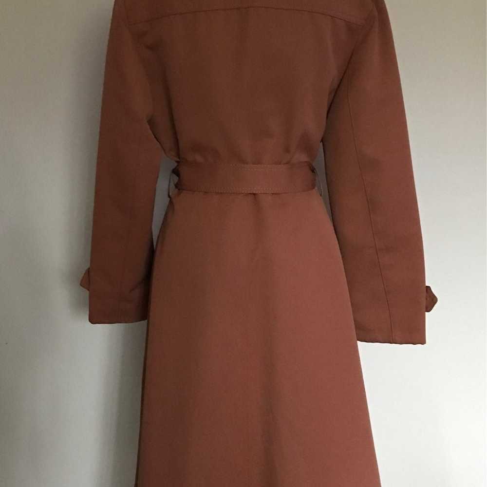 Vtg Fit Flare Swing Copper Trench Coat - image 5