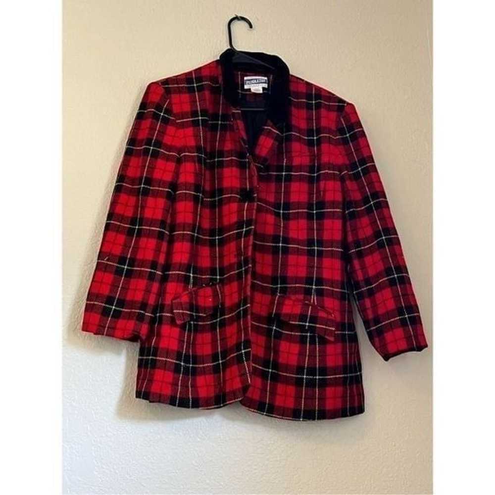 Vintage Pendleton Jacket plaid  Red wool blazer 12 - image 1