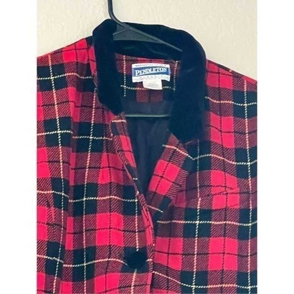 Vintage Pendleton Jacket plaid  Red wool blazer 12 - image 4