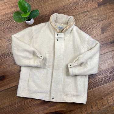 VINTAGE L wool boxy oversized coat cream - image 1