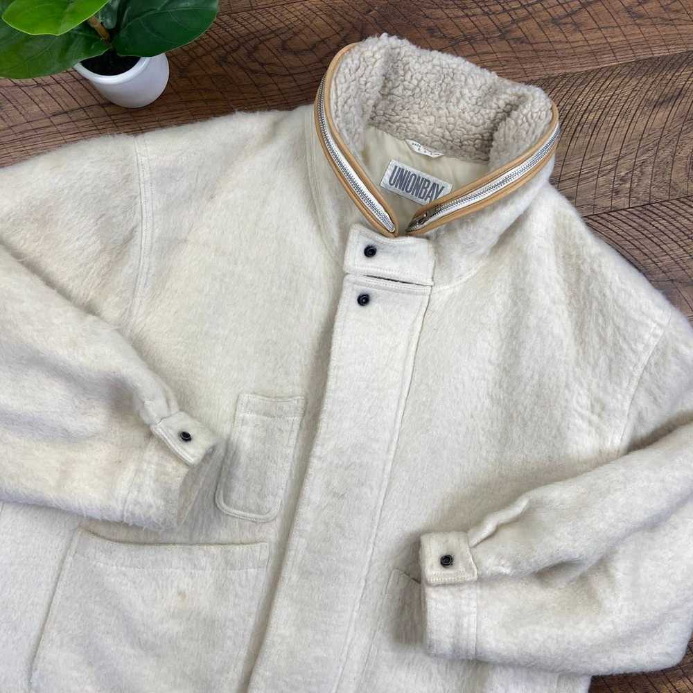 VINTAGE L wool boxy oversized coat cream - image 3