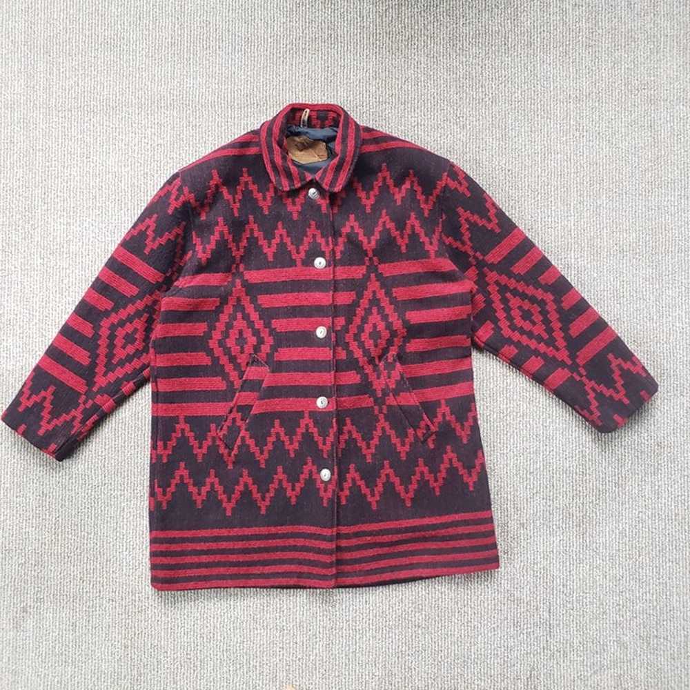 VINTAGE Woolrich Wool Aztec Navajo Coat Women's L… - image 2