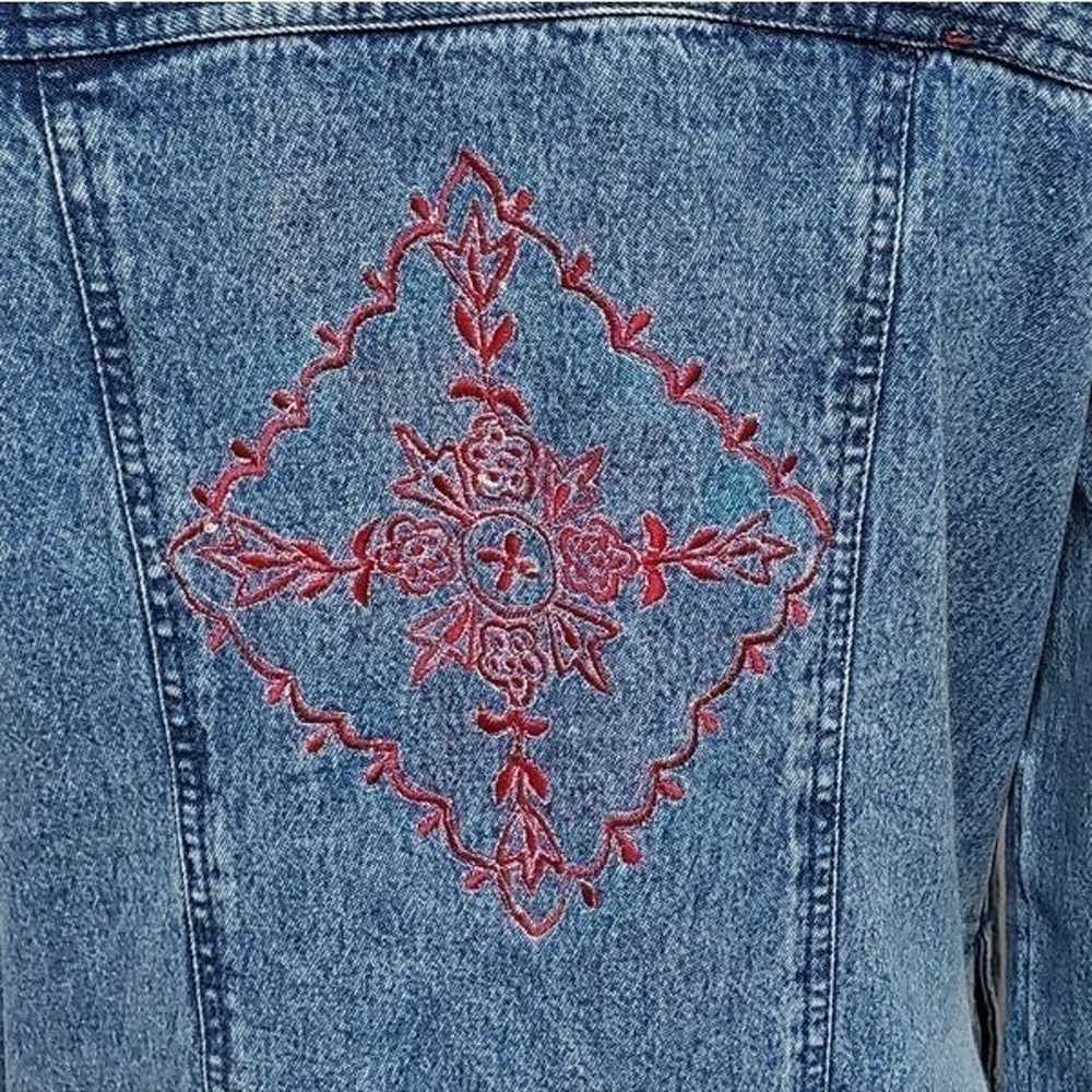 Vintage OOAK Mirasol Stone Wash Denim Red Bandana… - image 8