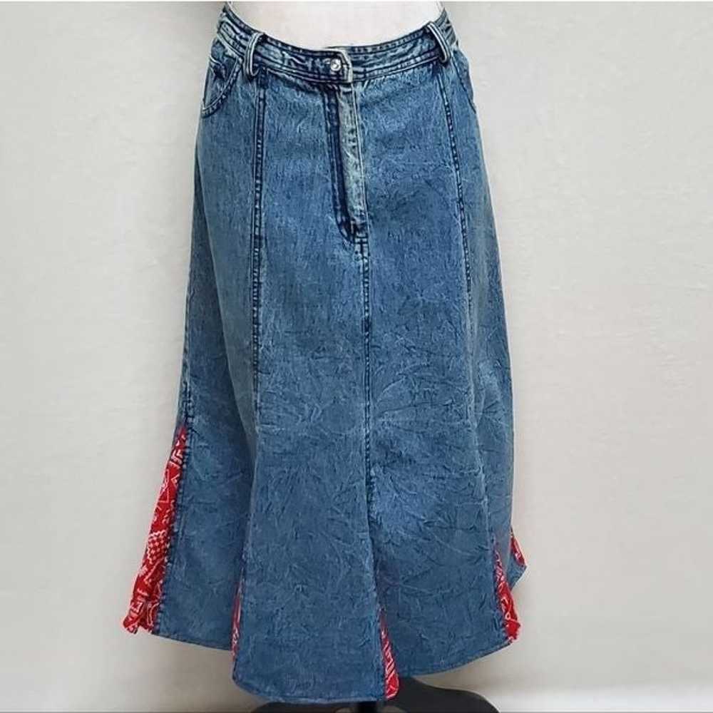 Vintage OOAK Mirasol Stone Wash Denim Red Bandana… - image 9