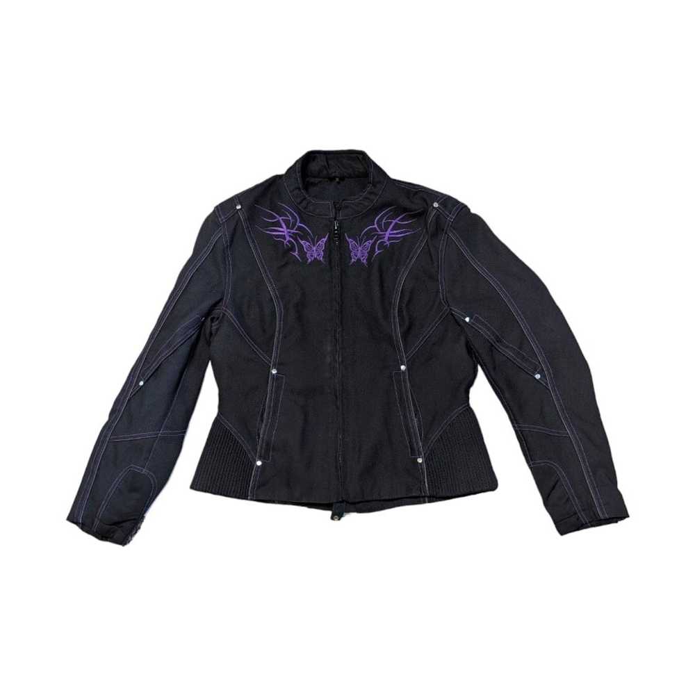 Vintage Y2K Harley Davidson Butterfly Biker Jacke… - image 2