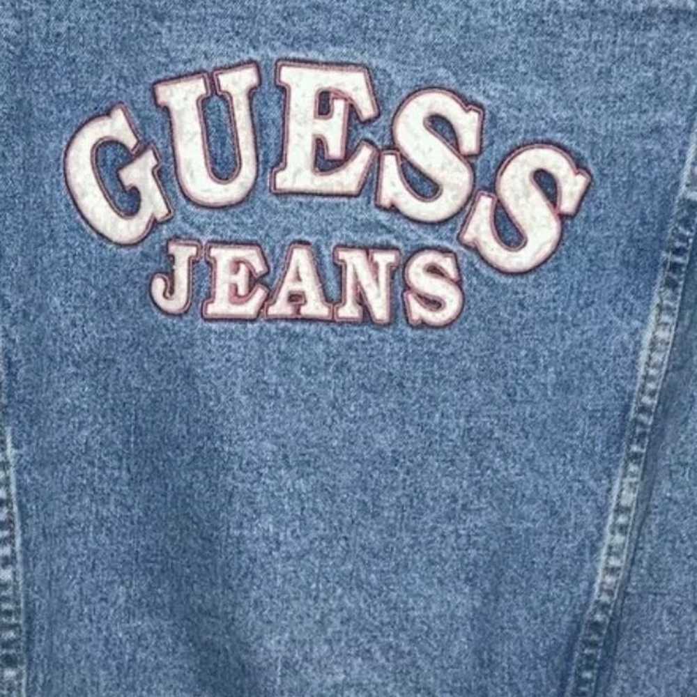 Vintage 90s Y2K Guess Jeans Denim Trucker Cropped… - image 3