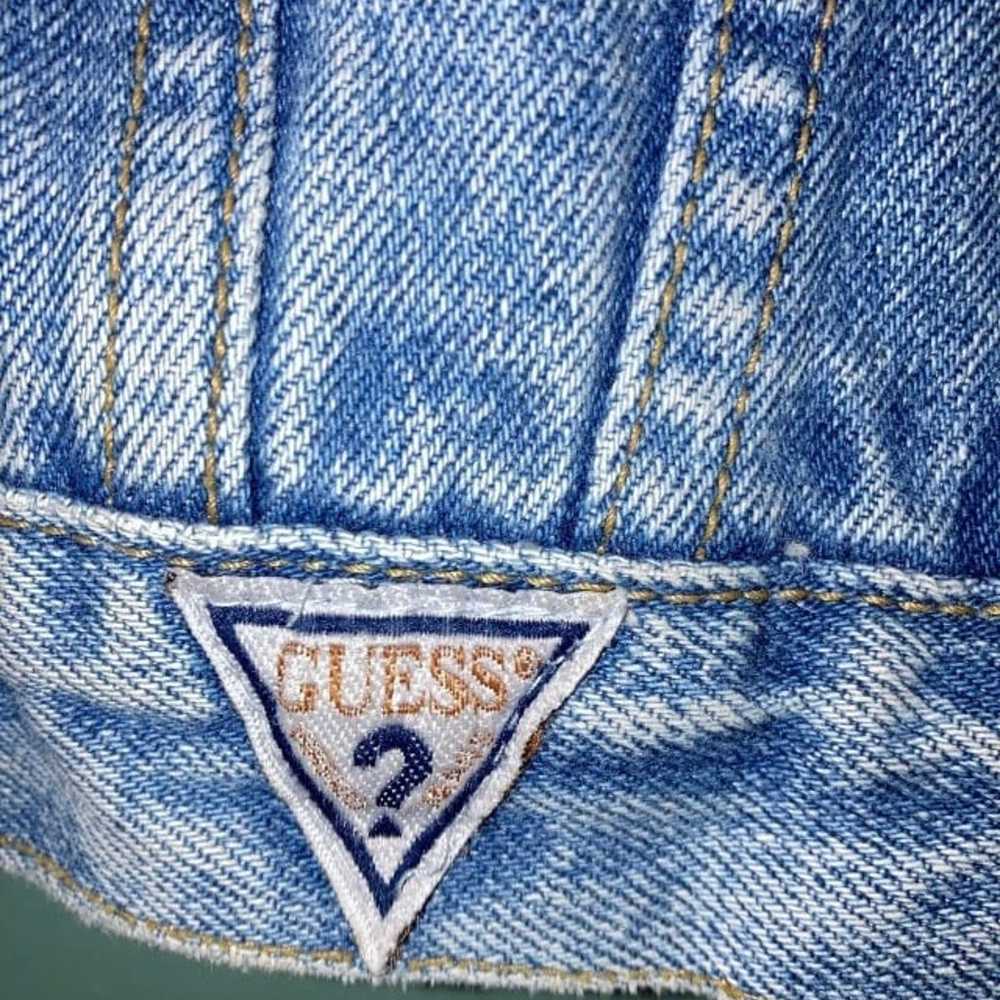 Vintage 90s Y2K Guess Jeans Denim Trucker Cropped… - image 5