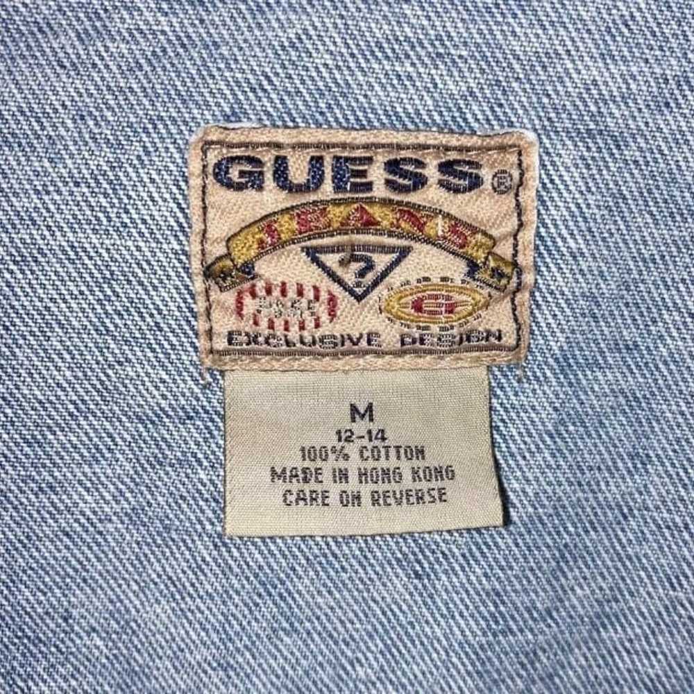 Vintage 90s Y2K Guess Jeans Denim Trucker Cropped… - image 7