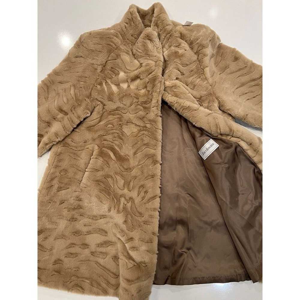 Vintage Faux Fur Coat Jacobsons Beige Made In US … - image 6