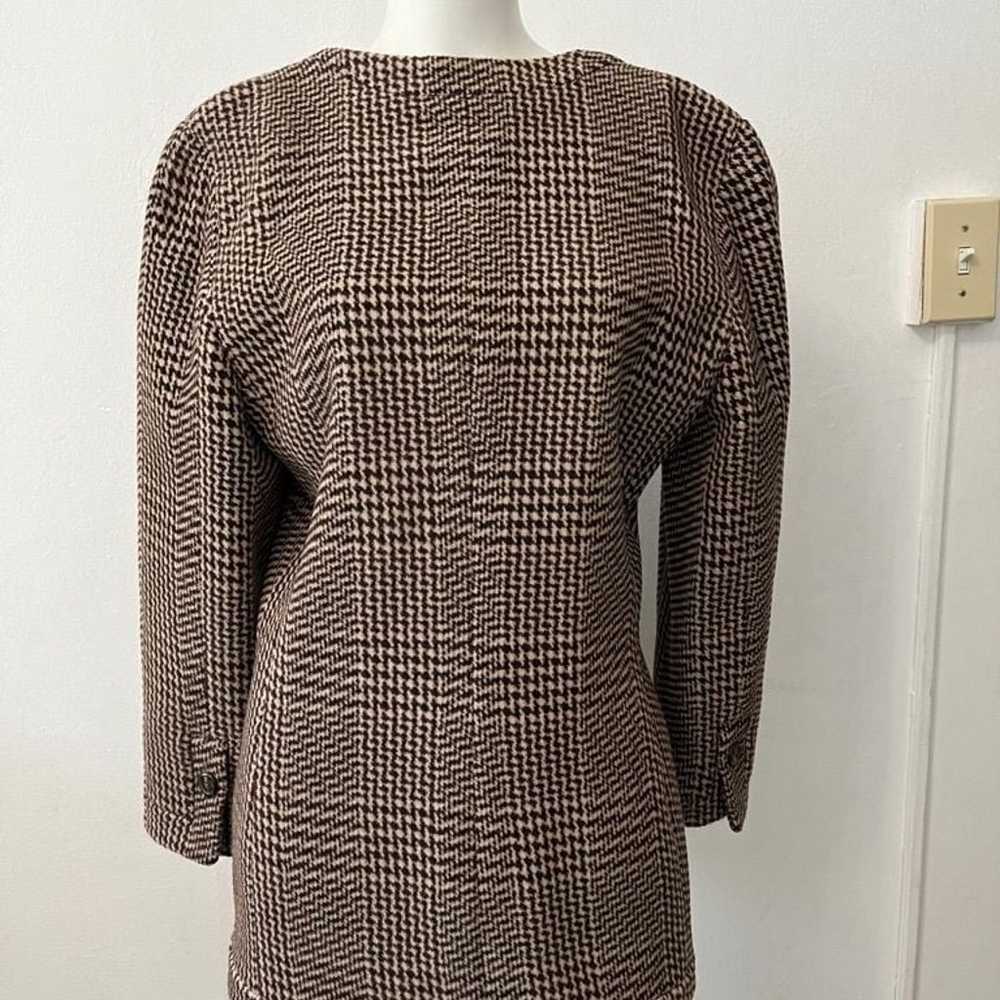 Vintage Giorgio Armani Brown Houndstooth check Wo… - image 2