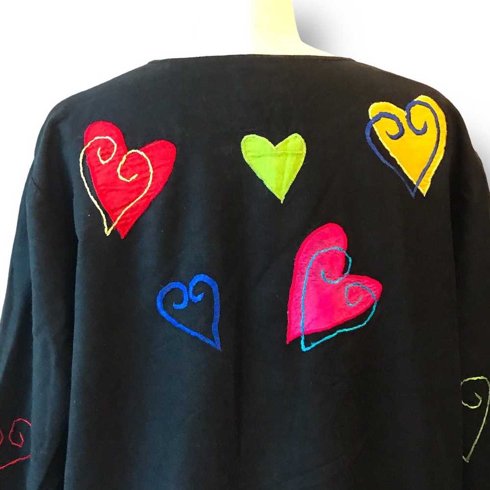 Vtg Allure Heart Jacket Black Valentines Day Love… - image 10