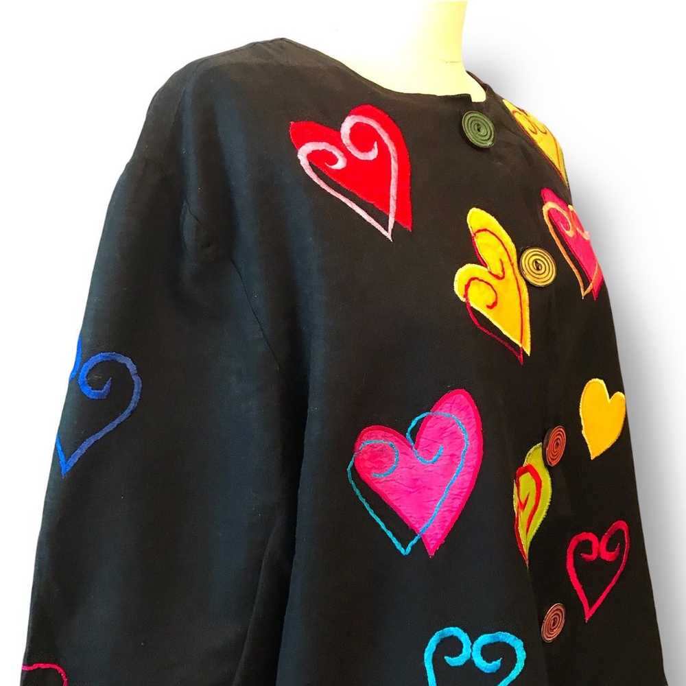 Vtg Allure Heart Jacket Black Valentines Day Love… - image 4