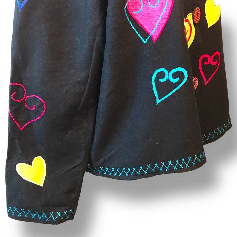 Vtg Allure Heart Jacket Black Valentines Day Love… - image 5