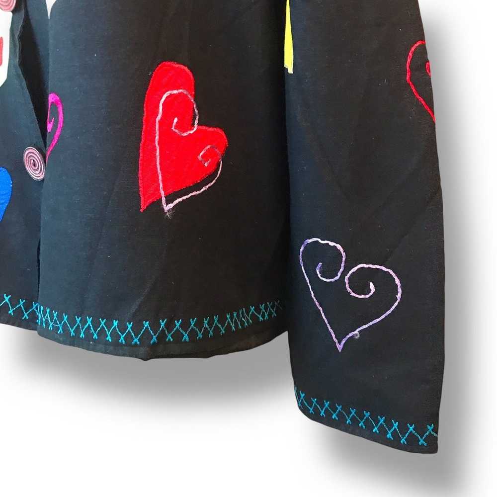 Vtg Allure Heart Jacket Black Valentines Day Love… - image 7