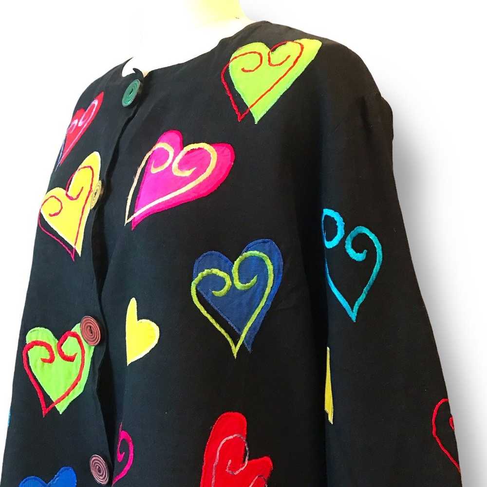 Vtg Allure Heart Jacket Black Valentines Day Love… - image 8