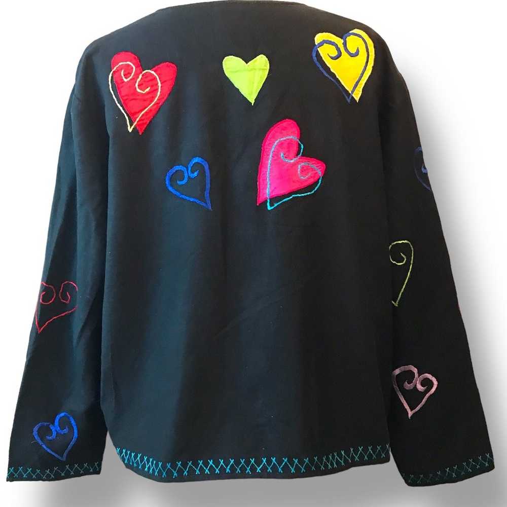 Vtg Allure Heart Jacket Black Valentines Day Love… - image 9