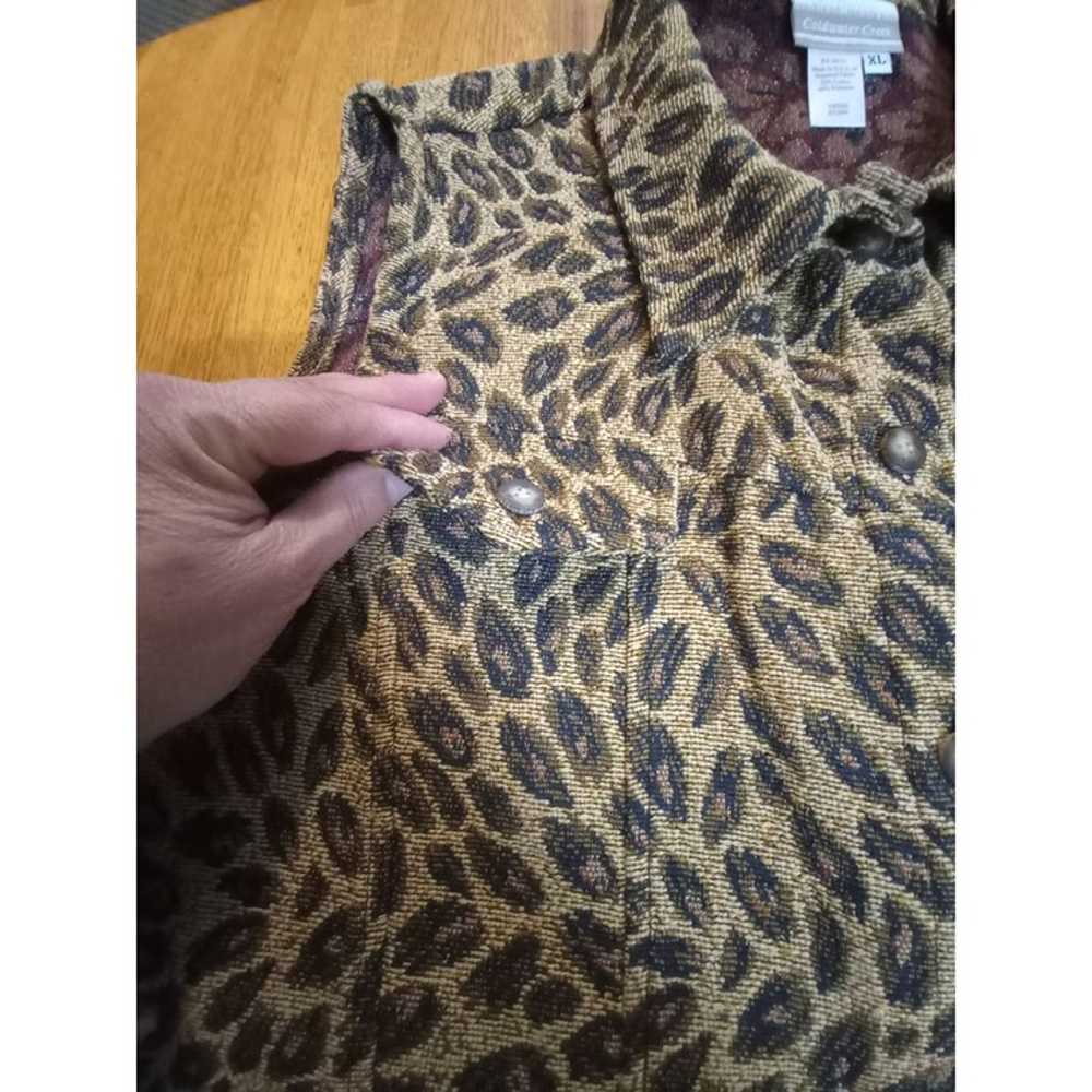 Coldwater Creek vintage leopard print tapestry ve… - image 3