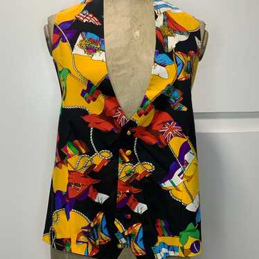 VTG! Spenser Jeremy Colorful Silk Vest. Sz. XL