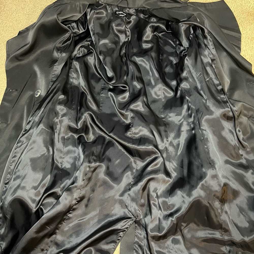 Bebe Bebe Satin Trench Coat Lined Black Small S R… - image 5