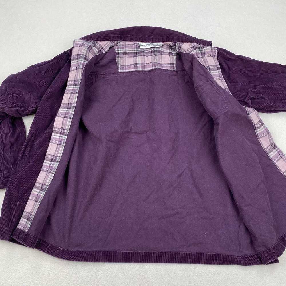 Vintage Fashion Bug Jacket Size XL Purple Corduro… - image 11