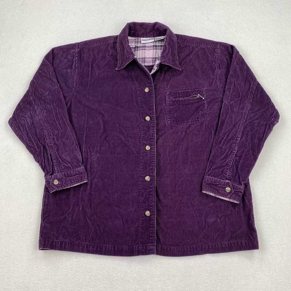 Vintage Fashion Bug Jacket Size XL Purple Corduro… - image 1