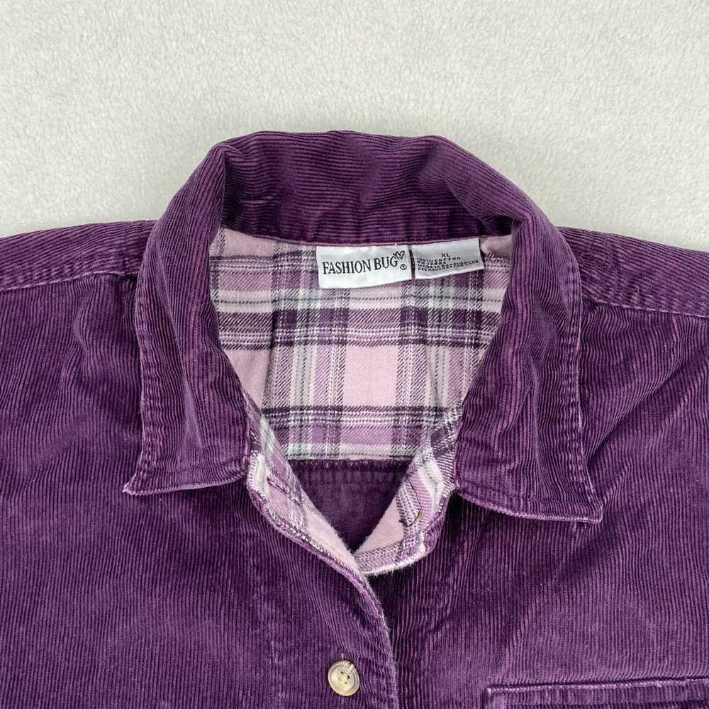 Vintage Fashion Bug Jacket Size XL Purple Corduro… - image 2