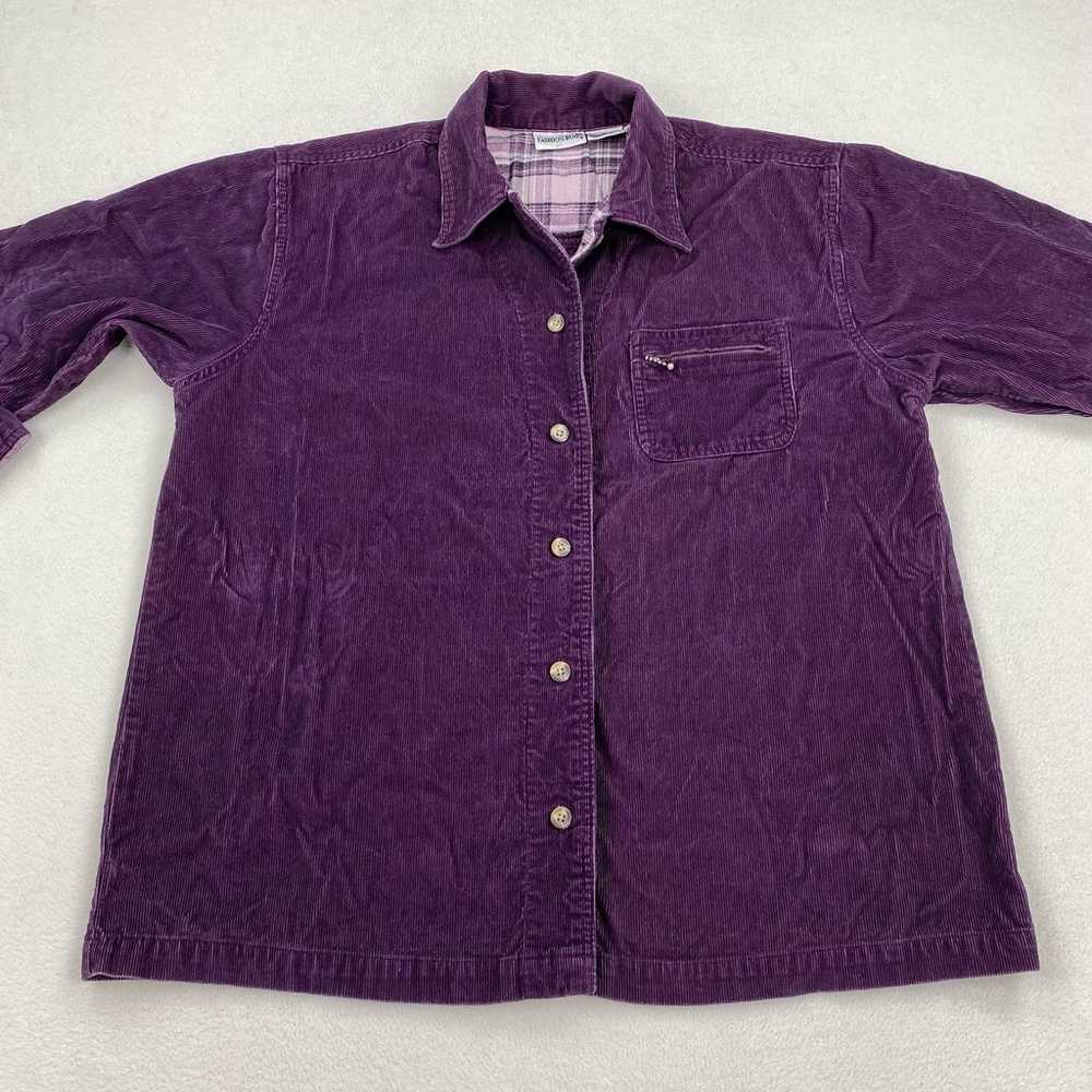 Vintage Fashion Bug Jacket Size XL Purple Corduro… - image 4